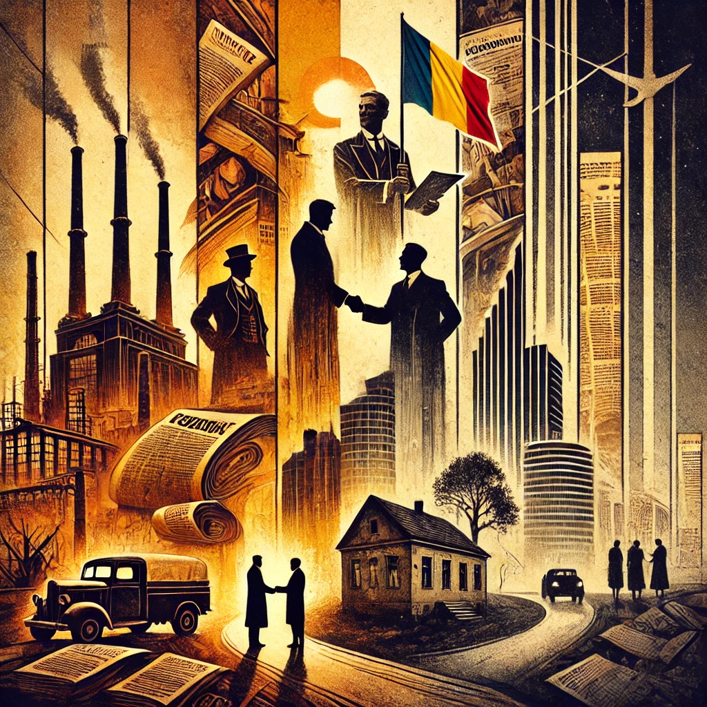 Ilustrație simbolică reprezentând România și evoluția sa politică