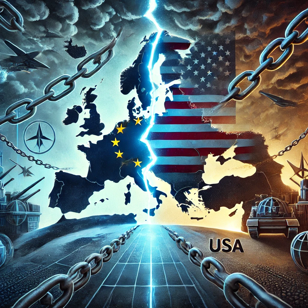 Ilustrație conceptuală despre autonomia strategică a Europei și relația sa cu SUA și NATO în contextul geopolitic actual.